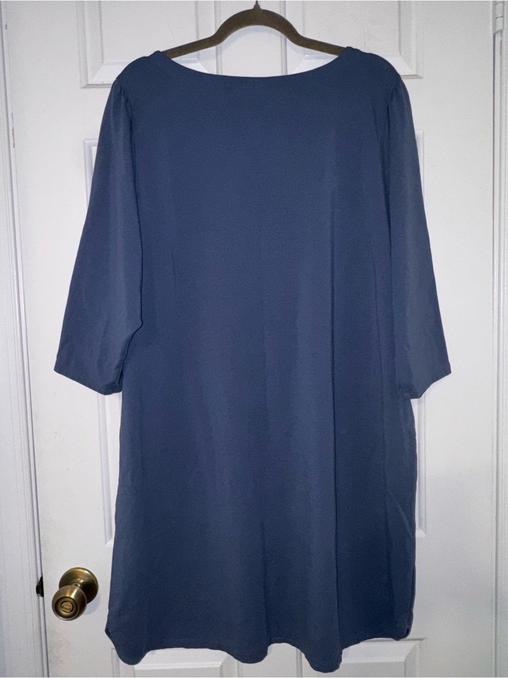 Pure Jill affinity French terry 3/4 sleeve shift shirt dress bayside blue 2X - Picture 9 of 14